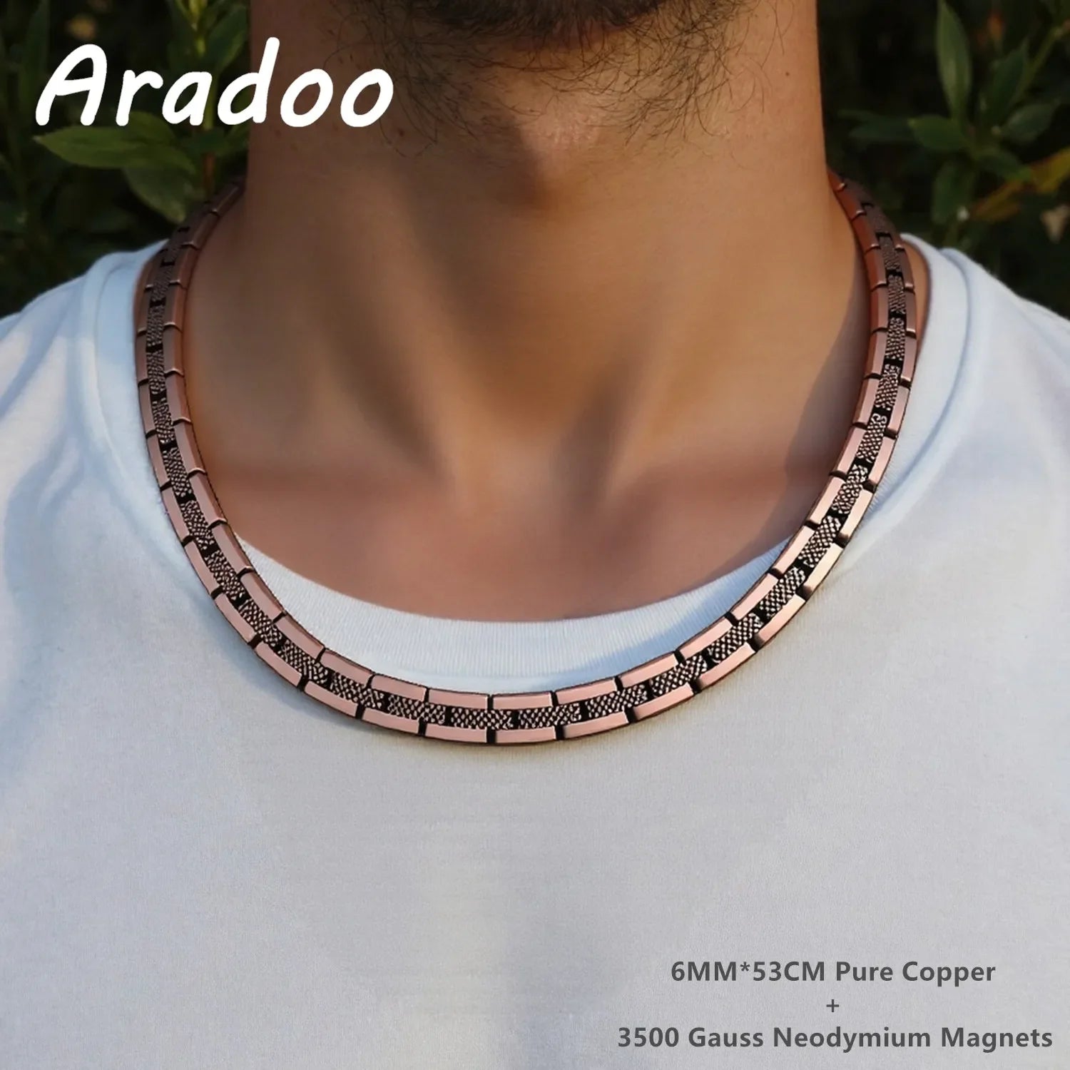ARADOO Premium Copper Bracelet Necklace for Women Men Jewelry Set Gifts