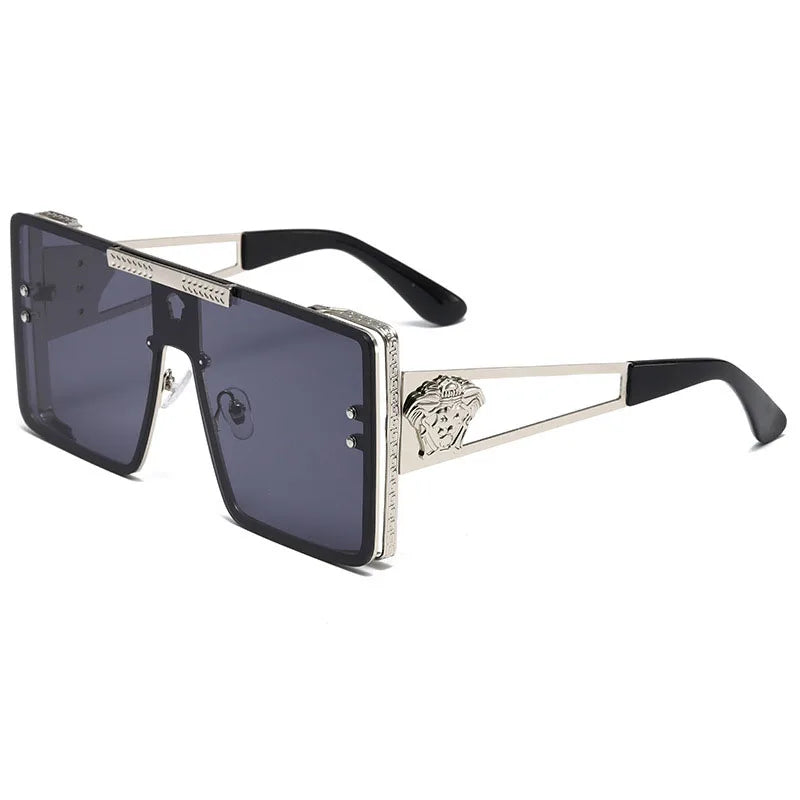 New Stylish Sunglasses with Oversized Frames, Trendy Metal Design, Perfect for Fashion Shows and Cool Street Style