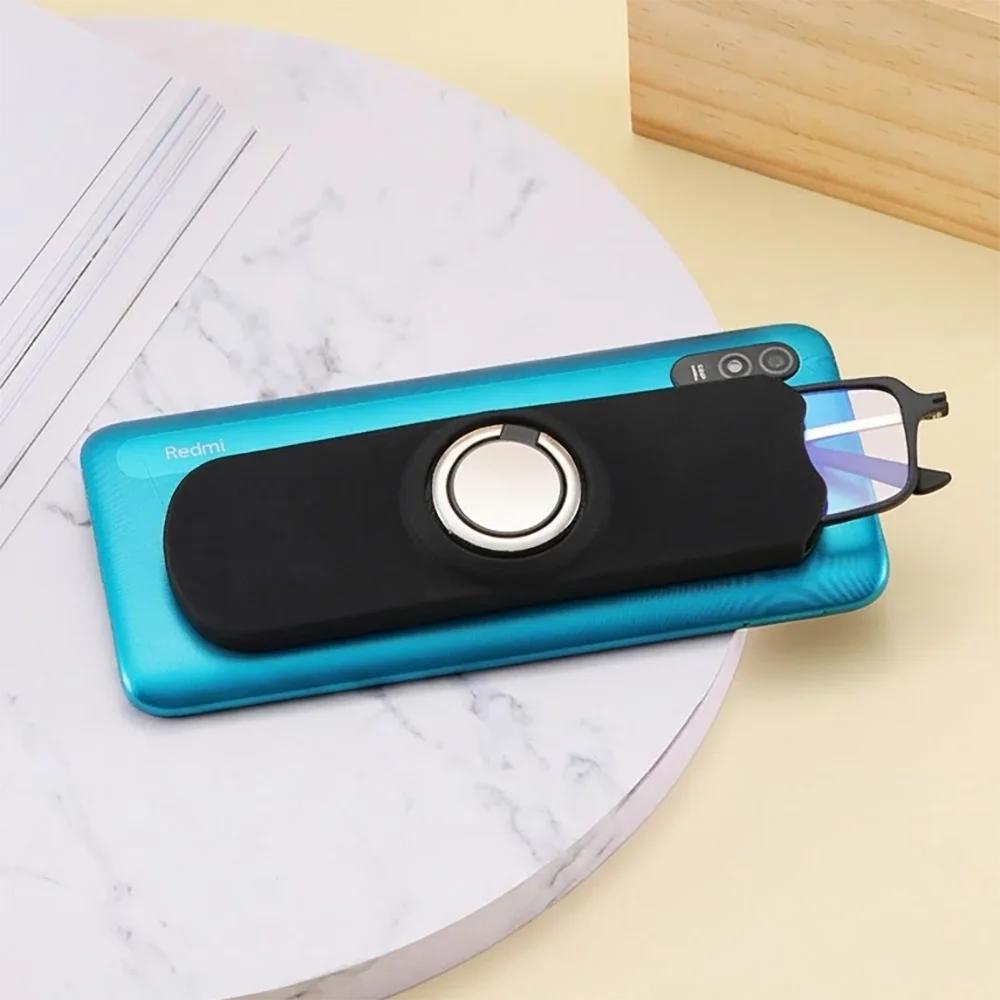 Ultra Thin Reading Glasses With Phone Case Stand Portable Stick On Phone Back Blocking Computer Readers Eyeglasses For Men Women