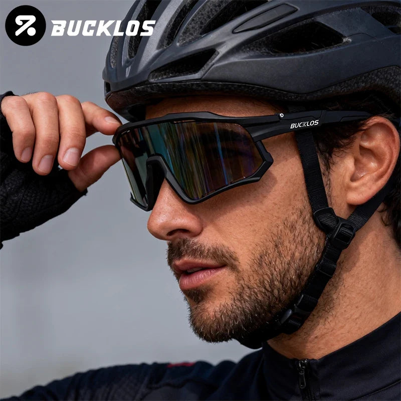 BUCKLOS Polarized Cycling Glasses UV400 Road Mountain Bike Goggles TR-90 Frame Windproof Outdoor Sports Eyewear Cycling Parts