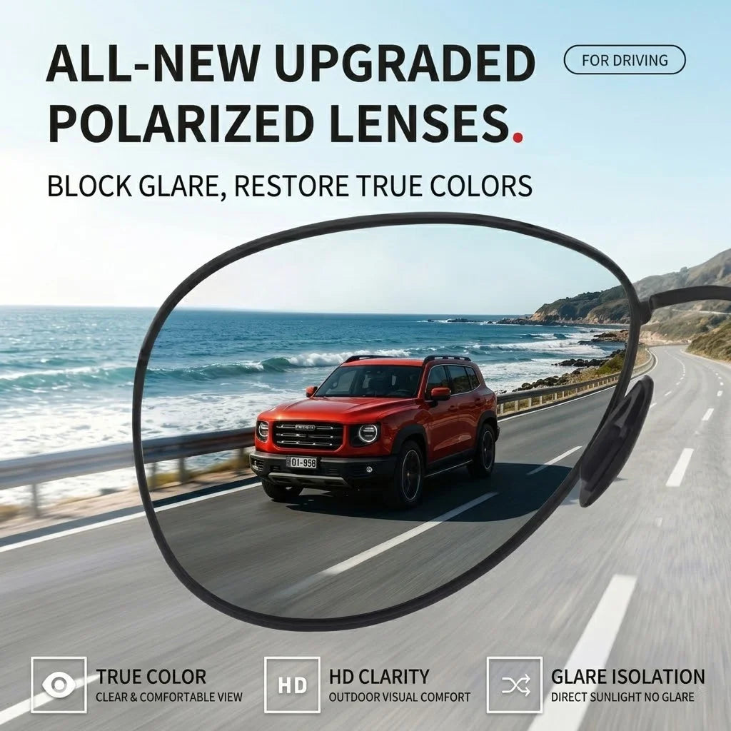 Memory Metal Pilot Sunglasses Men Polarized Flexible Titanium Temples Driving Sun Glasses Male Photochromic Chameleon Eyewear UV
