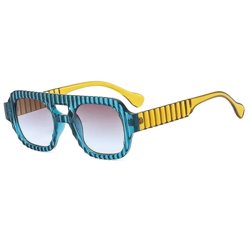 New Retro Double Beam Square Women Sunglasses Gradient Shades Design Men High Quality Sun Glasses UV400
