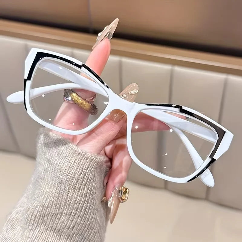 4-Piece Set of Contrasting Cat Eye Reading Glasses, Anti Blue Light for Women, Fashionable Reading Glasses for Mobile Phones