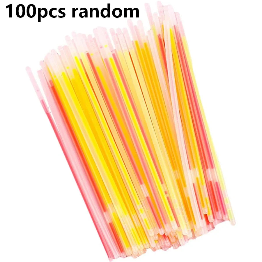10/20/50/100pcs Glow Sticks Party Light Sticks DIY Bracelets Concerts Raves Neon Party Supplies Festivals Night Activities JXB