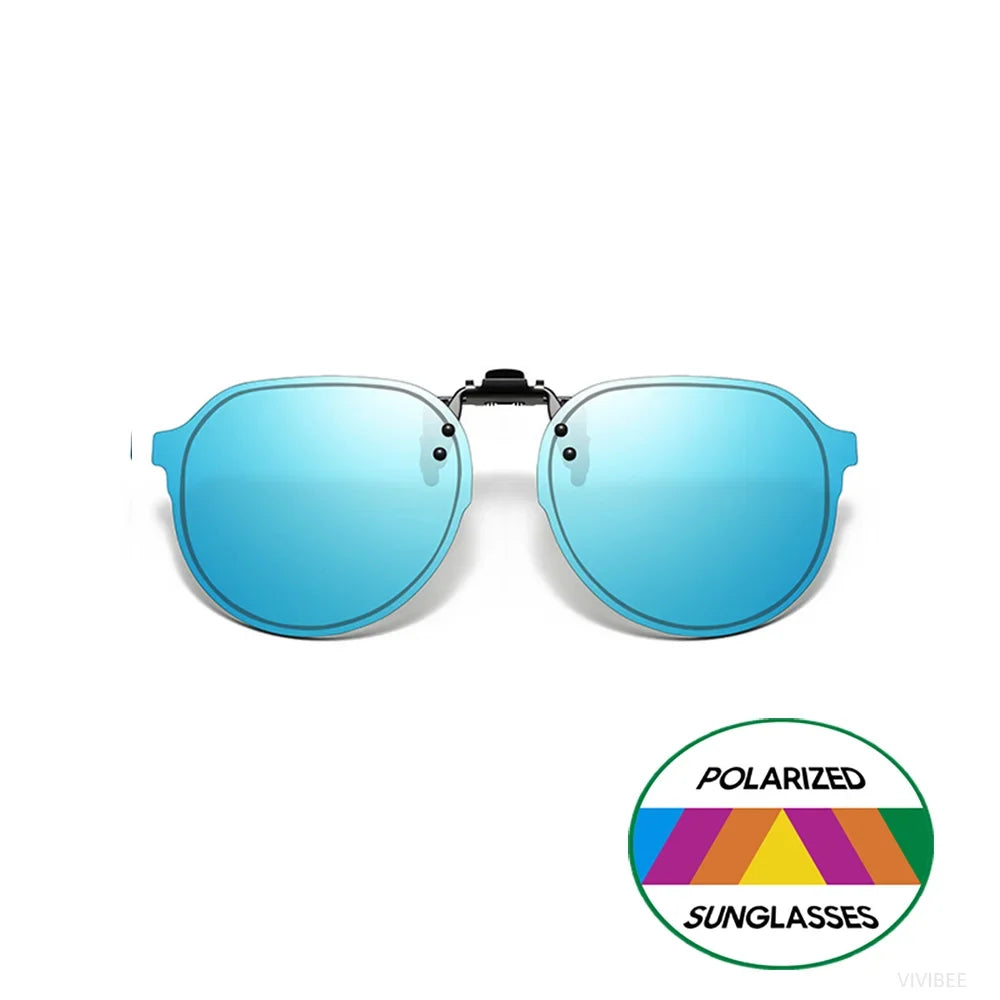 VIVIBEE Flip Up Clip on Sunglasses Polarized Men Driving Women Fishing UV400 Night Vision Sun Glasses Clips Universal Goggles