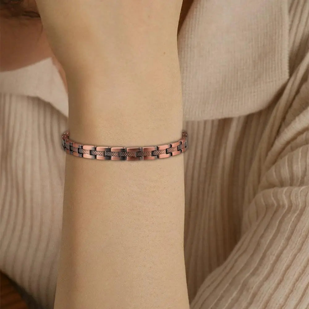 ARADOO Premium Copper Bracelet Necklace for Women Men Jewelry Set Gifts