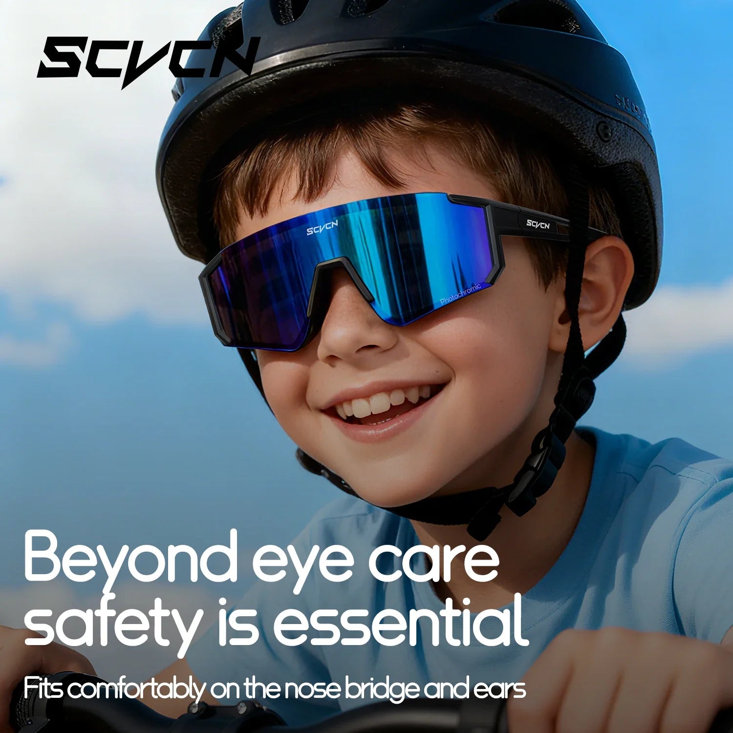SCVCN Children's Polarized Photochromic Cycling Sunglasses Outdoor Running Glasses Boy Girl 6-14 Years Glasses Kids UV400