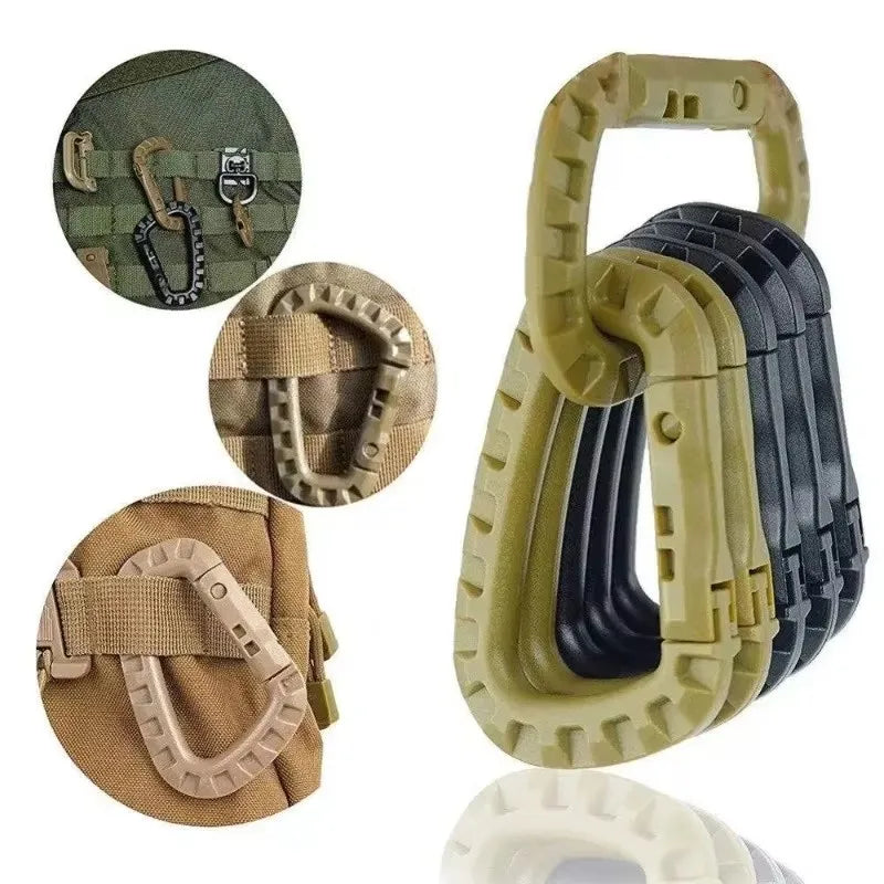 1-10Pcs Military Tactical Carabiner Clips Accessories D-Ring Buckle Mountaineering Carabiner Backpack Hanging Key Outdoor Gadget