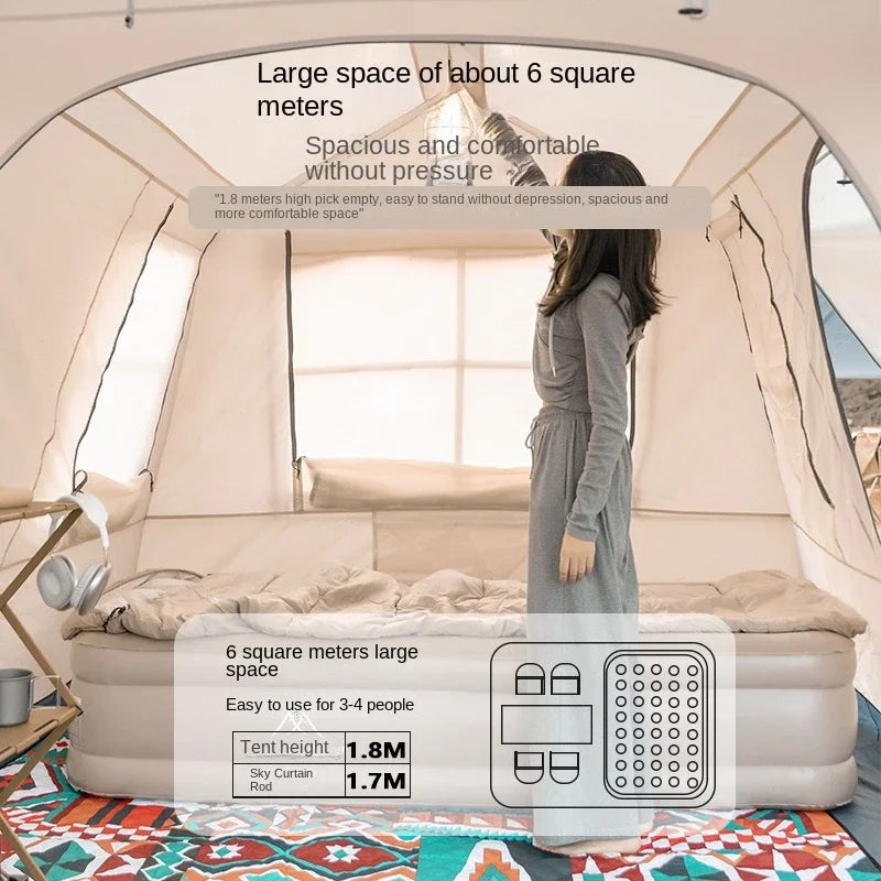 MOUNTAINHIKER One-button Tent Living Shell Shelter Ridge Tent Two Bedrooms and One Living Room Automatic Beach Outdoor Large