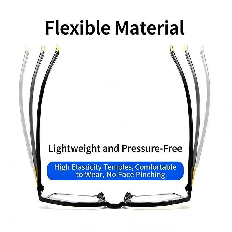 Square-framed reading glasses, anti-blue light and anti-fatigue, specially designed for middle-aged and elderly people, unisex.