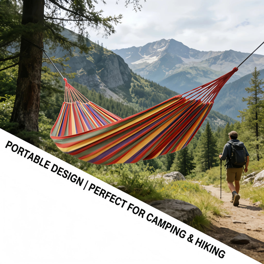 Portable Thick Canvas Camping Hammock for Adult Outdoor Use Easy to Carry and Store Comfortable Hammock for Camping Hiking Trips