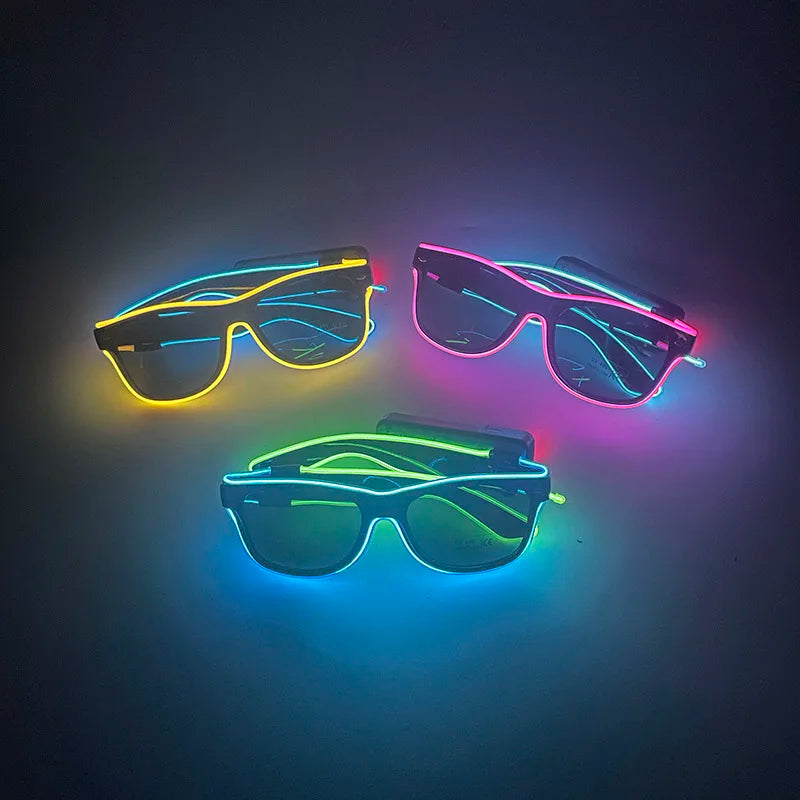 New Cool Wireless Glowing LED Light Up Glasses Luminous Neon Sunglasses For Wedding Rave Festival Party Disco Nightclub Gift
