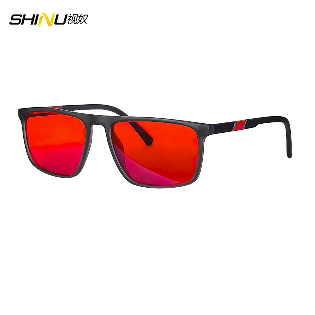 SHINU Red Glasses Blue Light Blocking Computer Glasses Orange Clear Lenses Glasses Anti Radiation Protection Eyeglasses