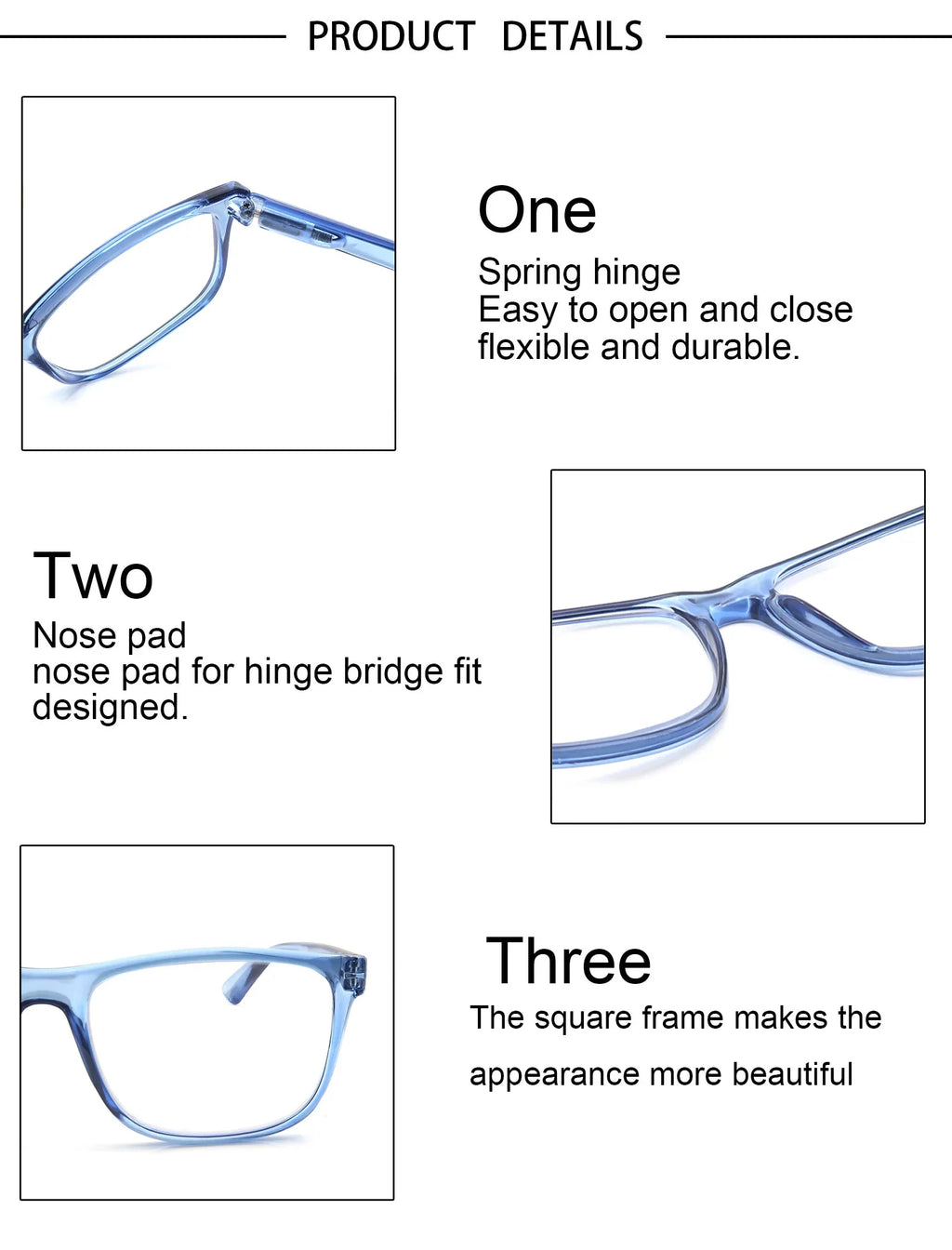 Oversize Reading Glasses Men Women Rectangle Frame Sun Readers Eyeglasses Spring Hinge Lightweight Wear with Diopter +1.0 - +4.0