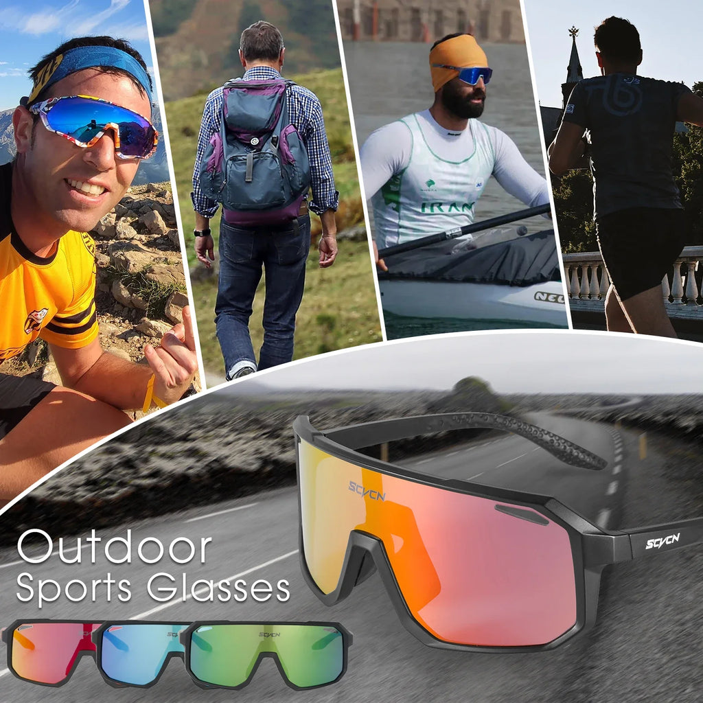 SCVCN Brand Cycling Glasses UV400 Mountain Riding Sunglasses  Men Women Sports Running Drving Goggles Road Bike Bicycle Eyewear