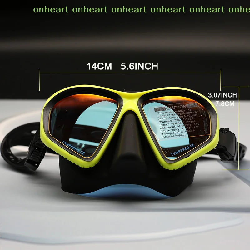 [C]Foldable Snorkel J-type Diving Mask With Camera Mount Tempered Glass Freediving Mask Snorkeling Set