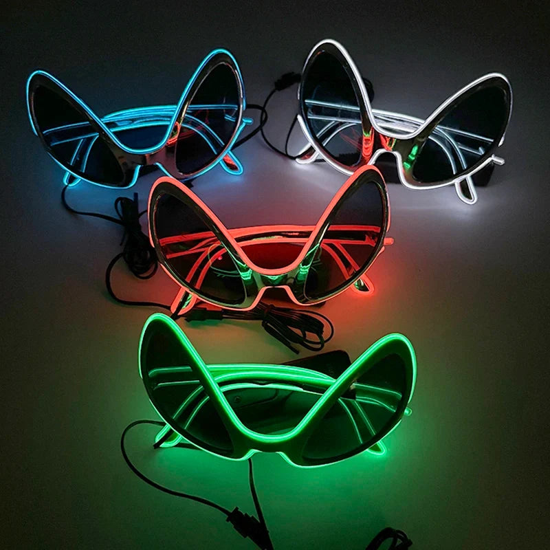 Glowing Glasses for Night Club Performers LED Glasses Party Dancing Rave Christmas 6V Led Futuristic Soldier Glasses Neon Lights