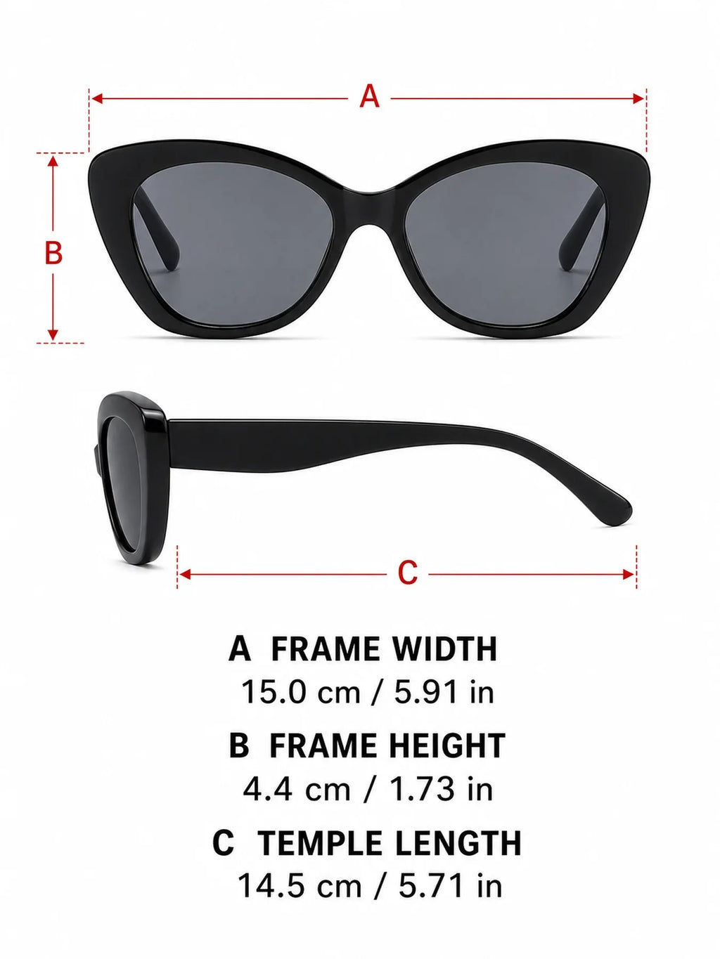 Ladies' Classic Cat Eye Sunglasses, Thick Framed Retro Trendy Outdoor Sunglasses