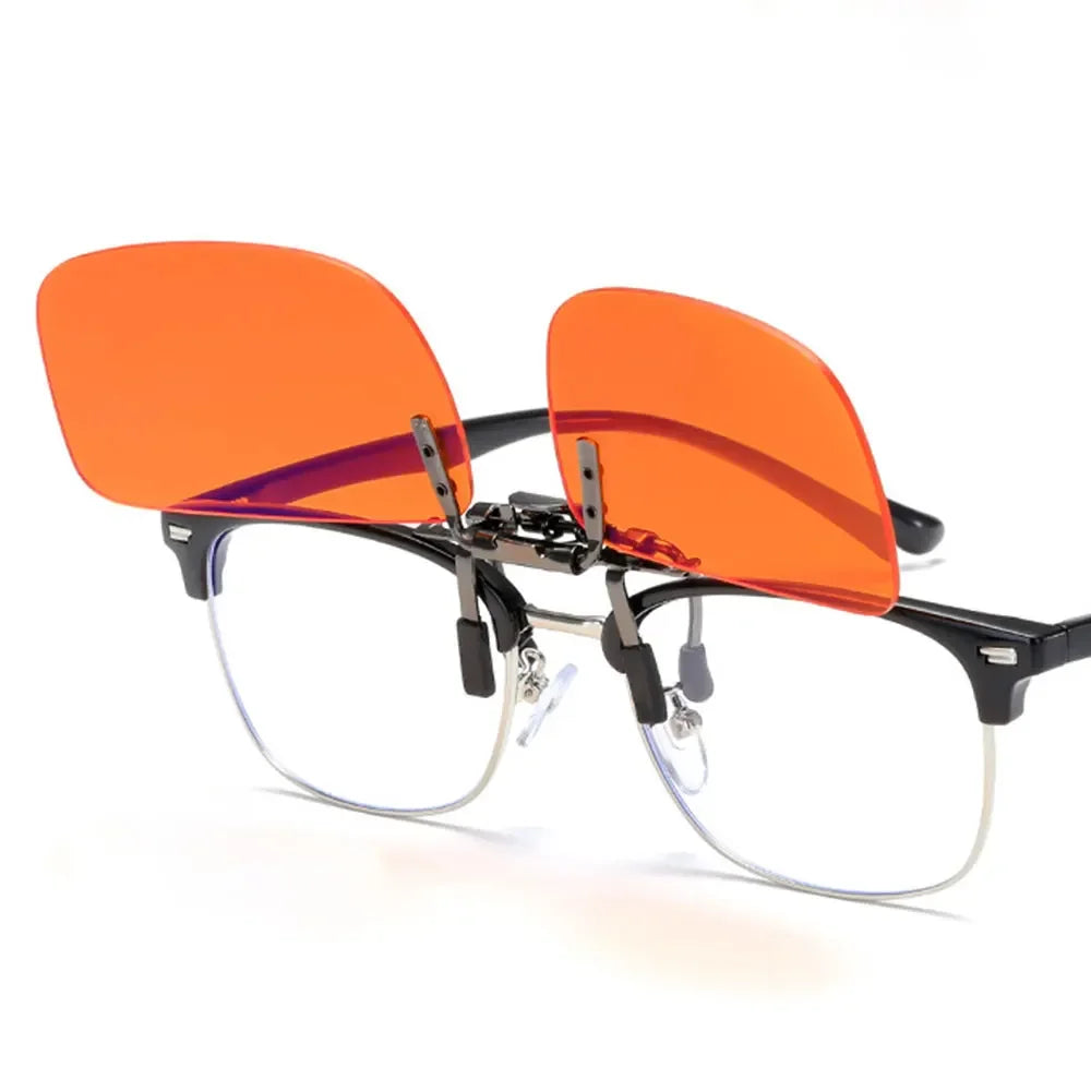SHINU Polarized clip-on glasses Anti Blue Light Polarized Sunglasses Worn Over Glasses Yellow Lenses Glasses For Night Driving