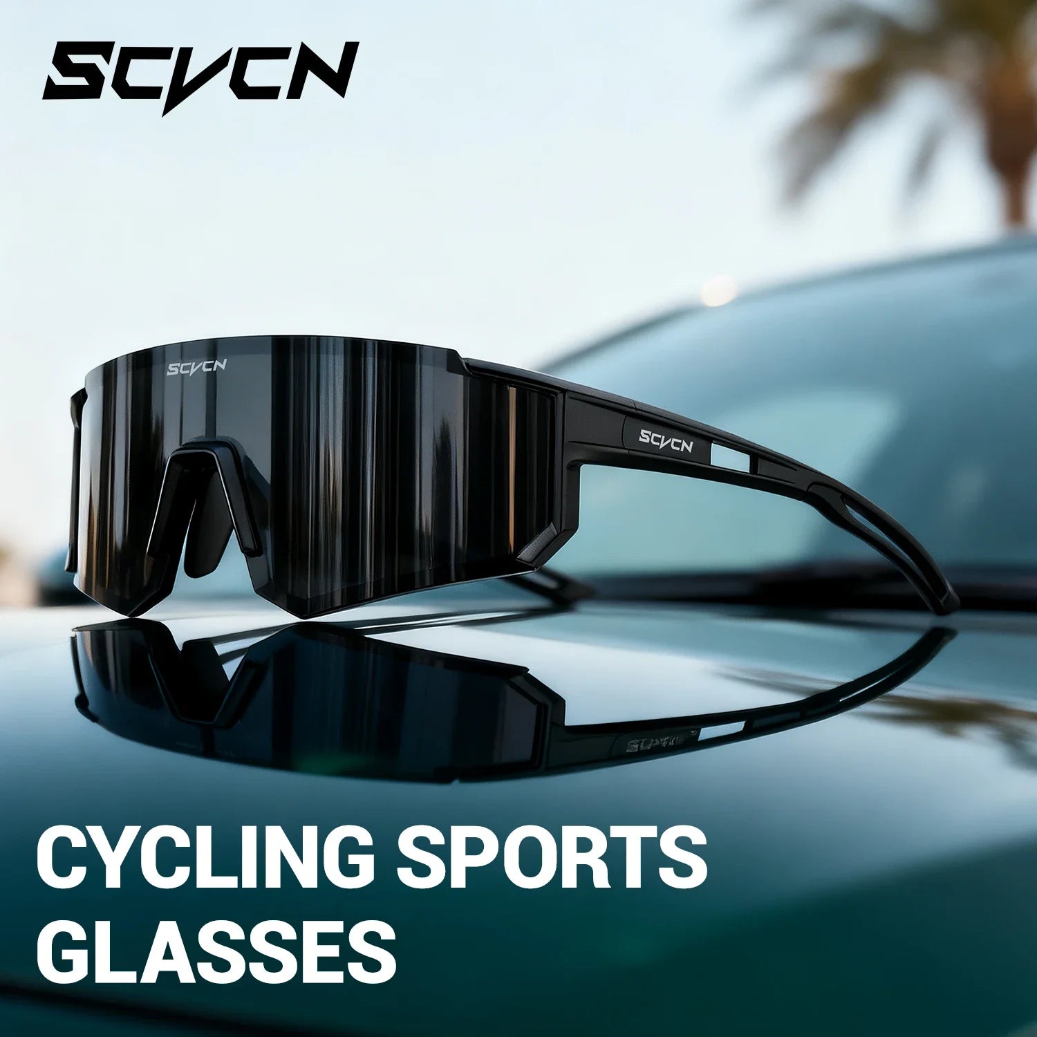 SCVCN UV400 Mountaineering Cycling Protective Glasses Running Sunglasses Stylish Hiking Driving Glasses MTB Sports Sunglasses