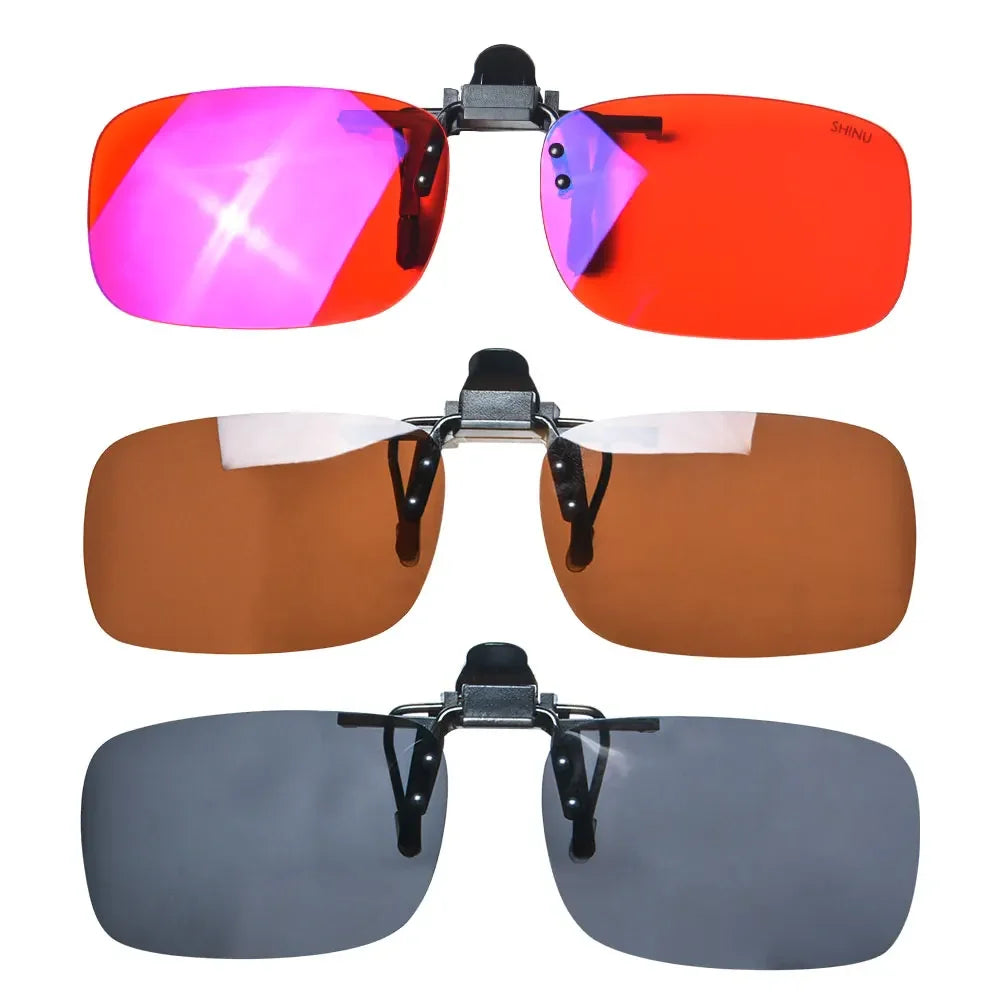 Anti Blue Light Lenses Clip On Red Lenses Better Sleep Clip On Orange Lens For Gaming Or Working Yellow Driving Lens Polarized