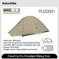 Naturehike Cloud Up 2 Pro Two Person Hiking Tent Lightweight Outdoor Camping Professional Camping Equipment