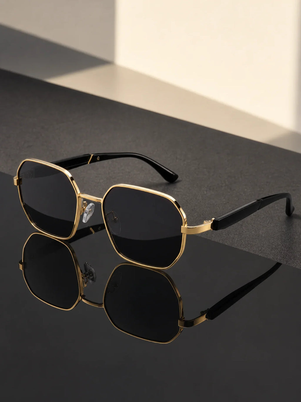 Fashion Polygonal Metal Frame Sunglasses, Men's And Women's Outdoor Driving Travel Decorations