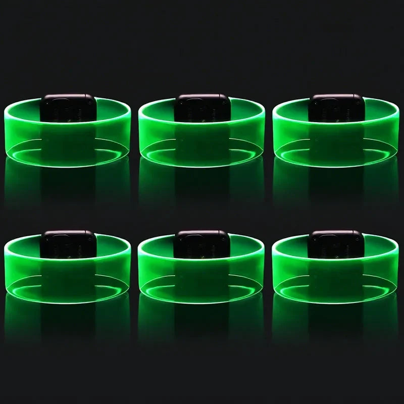 6-60Pcs LED Bracelets for Party Glow in The Dark Flashing Wristband 3 Modes Adjustable Light Up Armband for Wedding Party Favors