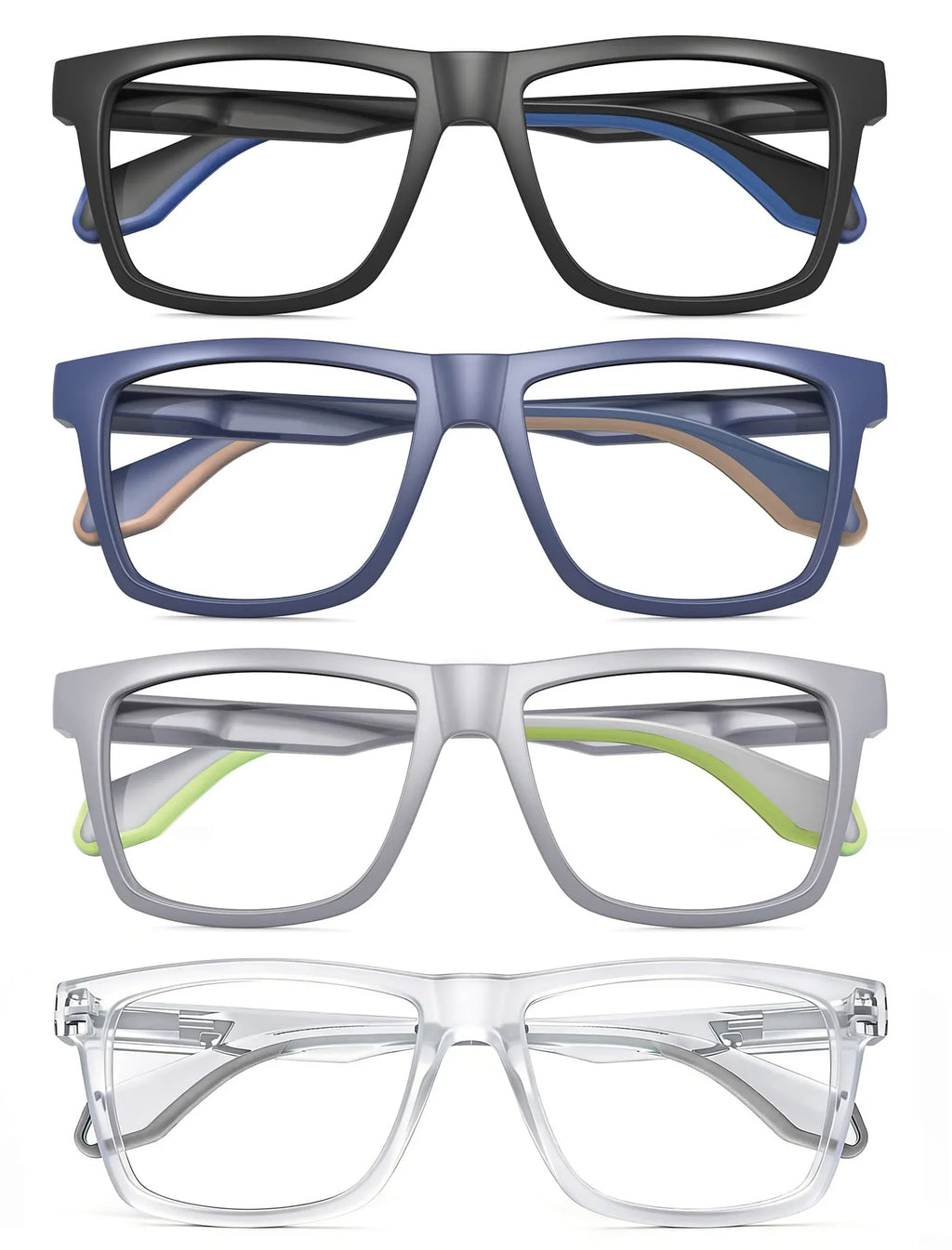 Oversized Reading Glasses for Men&Women,Large Readers Rubber Temple with Spring Hinge,Wide Blue Light Blocking Anti UV/Eyestrain