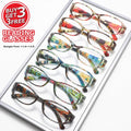 Buy 3 Get 3 Free Retro Small Frame Printed Reading Glasses Set with Anti Blue Light for Daily Reading, a Great Gift for Elders