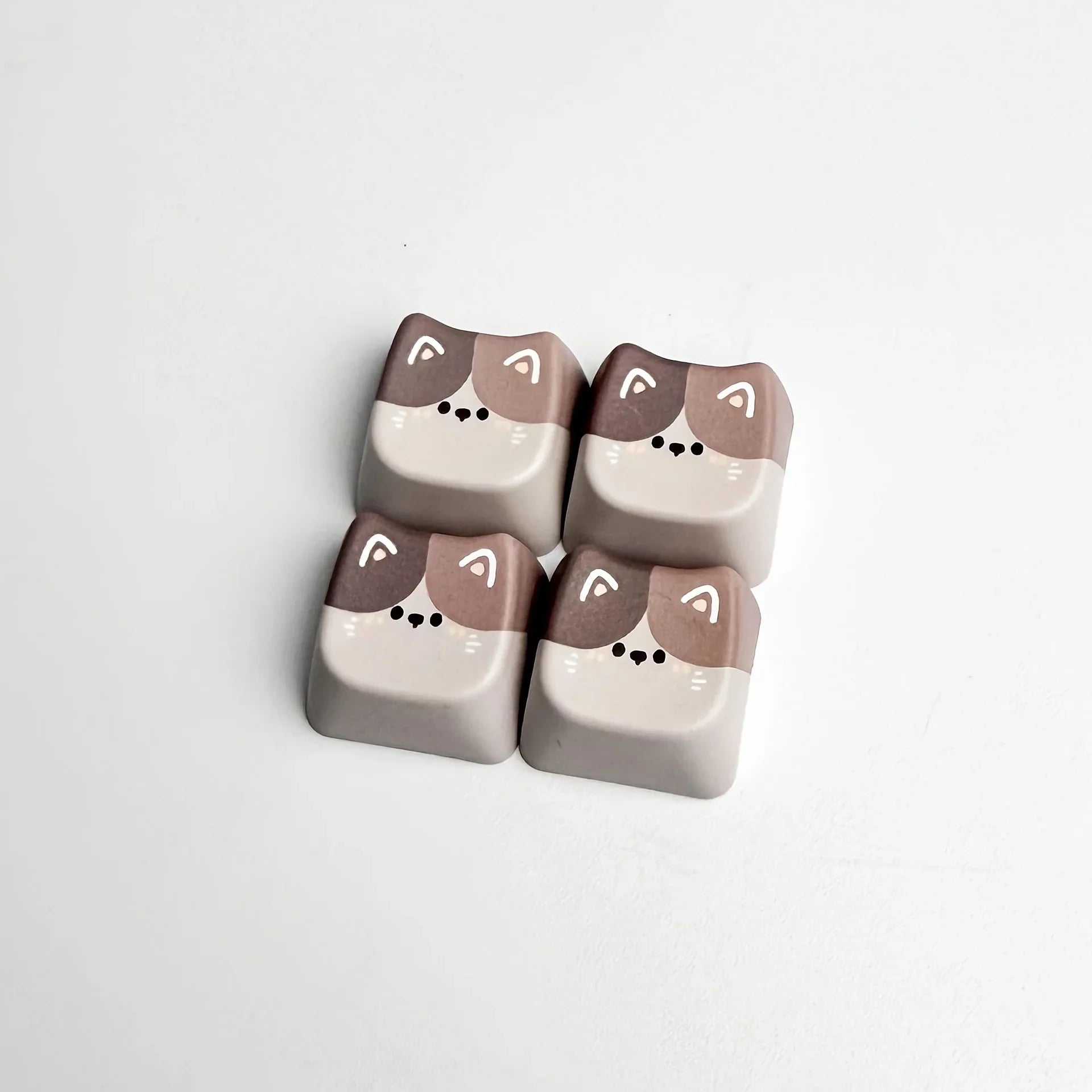 Cute Cat 4 in 1 Keyboard Button Keychain Portable Mini Cute Cat Themed Keyboard Key Pendant