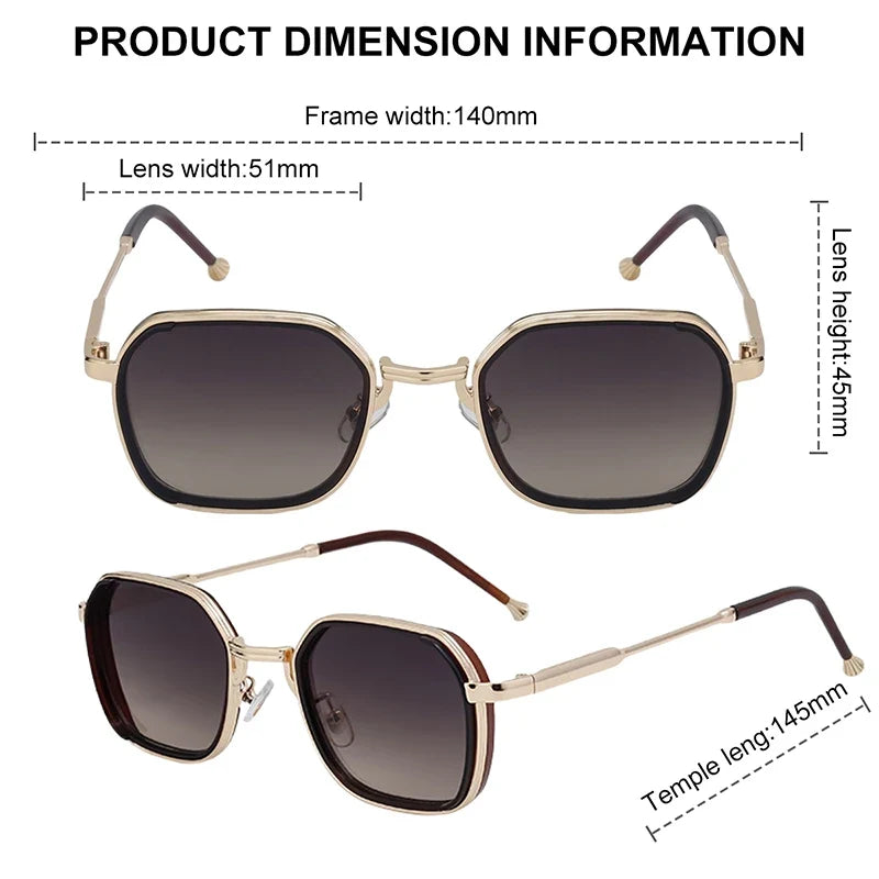 2026 Vintage Steampunk Square Sunglasses Men Polygon Small Metal Frame Sun Glasses Punk Black Eyewear For Male Driving Shades