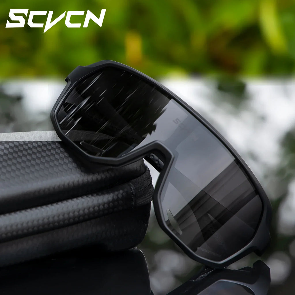Scvcn Photochromic Sunglasses Cycle Glasses for Men Sun Mountain Bike Bicycle Cycling Eyewear Goggles Sports UV400 Polarized MTB