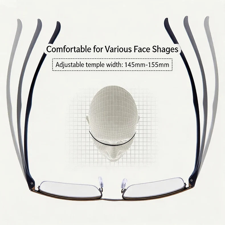 Anti Blue Light Progressive Multifocus Photochromic Reading Glasses, Dual Focus Near Far Vision Variable Focus Presbyopic Glasse