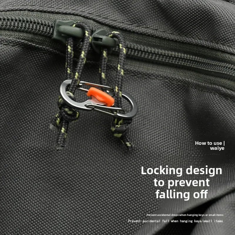 Anti Theft 8 Shape Locking Carabiner S Hook Stainless Steel Keychain Clip for Backpack Outdoor Travel