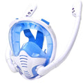 Full Face Snorkel Mask 180°Panoramic View Silicone Dry Top Snorkeling Diving Swimming Goggles With 2 Snorkels Anti-Fog Anti-Lea