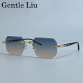 Square Rimless Punk Sunglasses Men 2026 Luxury Brand Trendy Driving UV400 Sun Glasses Polygon Frameless Eyewear For Male Shades