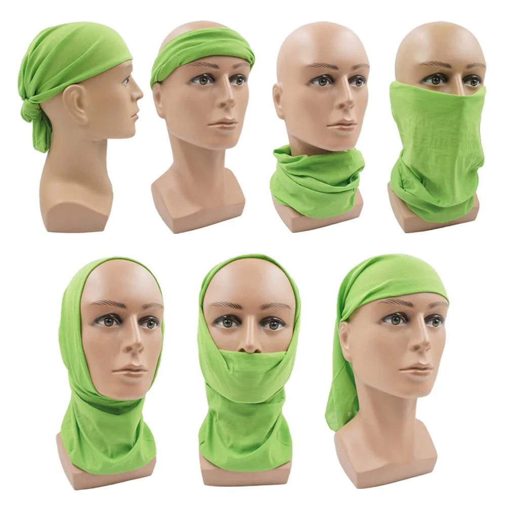 Dyeing Color Neck Gaiter Men Women Plain Bandana Multifunctional Headscarf Windproof Face Shields Seamless Tube Snood Warmer