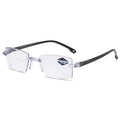 1PC New Diamond-cut Bifocal Progressive Reading Glasses Ultralight Rimless Men Blue Light Blocking Multifocal Eyewear +0~+4.0