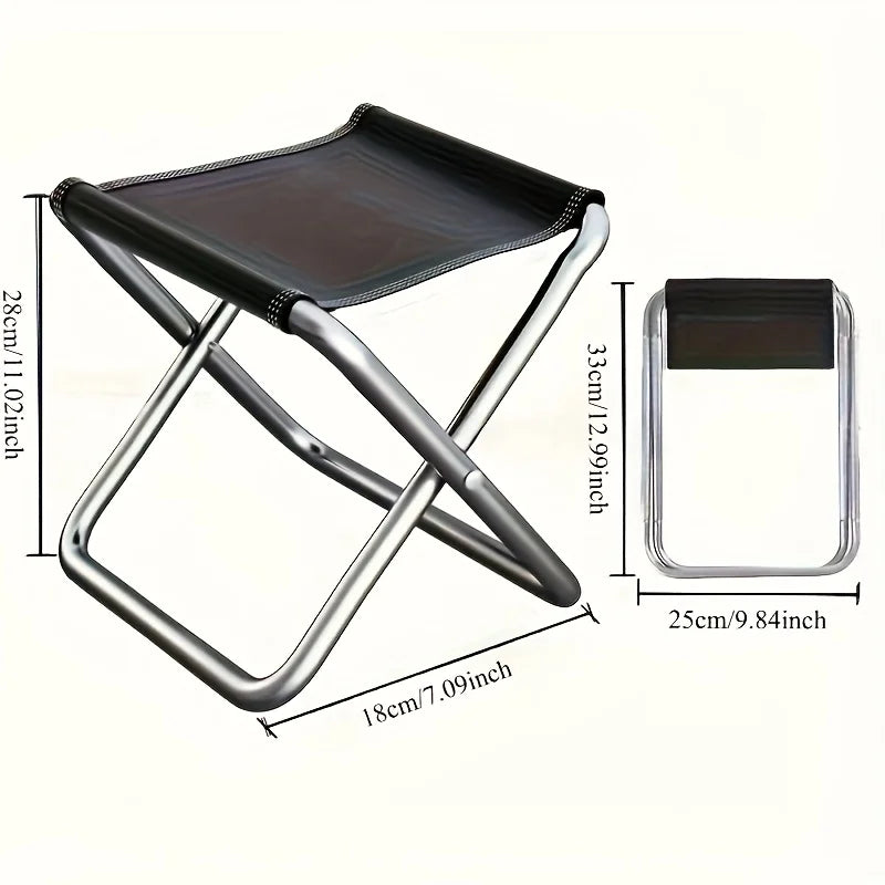 Foldable Outdoor Camping Chair Easy Carry Pocket Stool Compact Fishing Seat For Travel Leisure Hiking Outdoor Activities