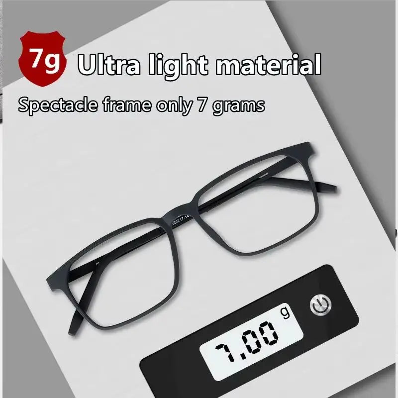 Pure Titanium Progressive Reading Glasses for Men Anti Blue Light Presbyopia Eyewear Adjustable Nose Pads Diopter +1.0 to +4.0