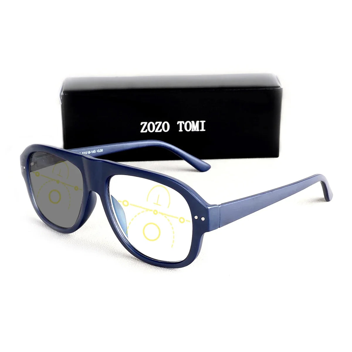 Progressive Multifocal Reading Glasses Men Women Oval Photochromic Presbyopic Eyeglasses Classic Rivet Anti Blue Light Diopter