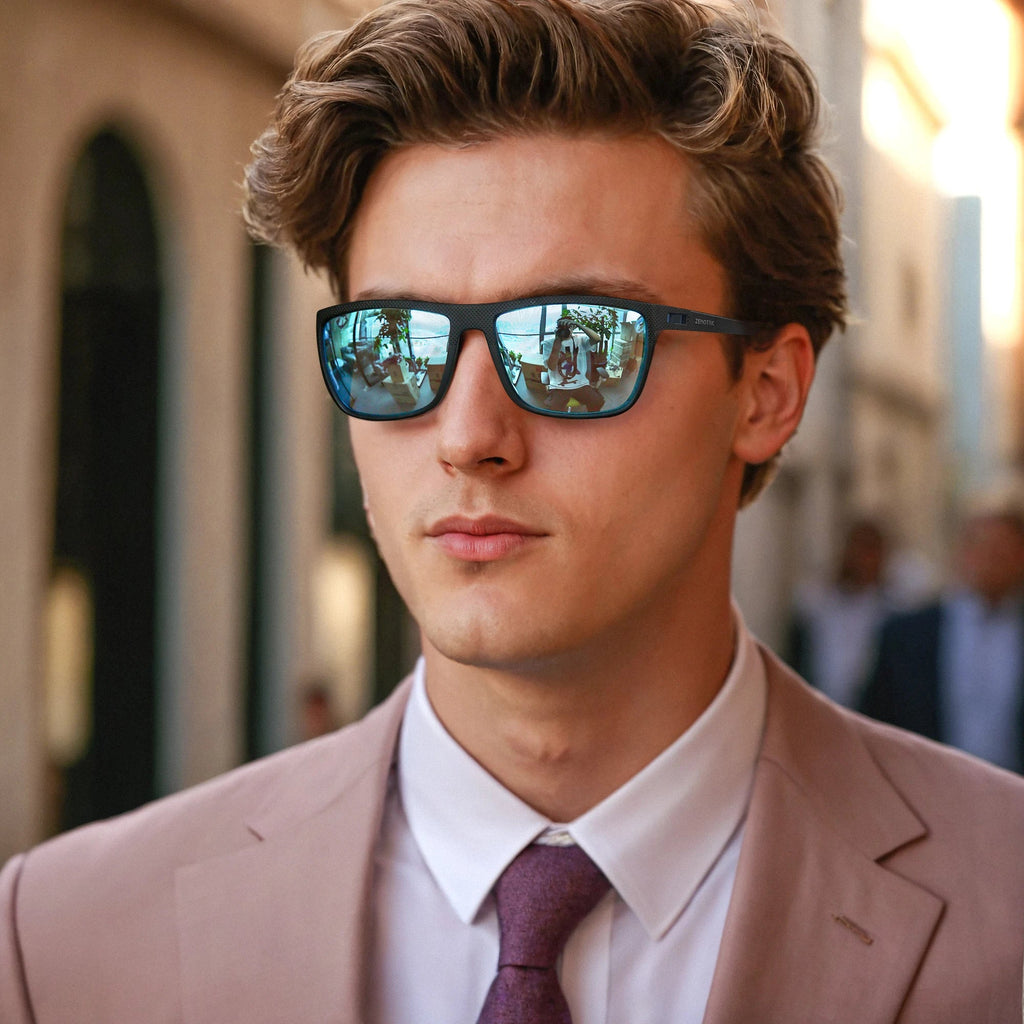 ZENOTTIC Polarized Sunglasses for Men Shades Lightweight TR90 Frame UV400 Protection Square Outdoor Trave Driving Sun Glasses