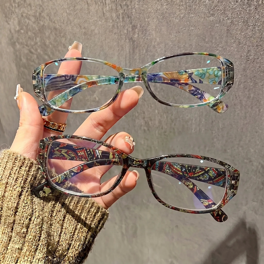 Buy 3 Get 3 Free Retro Small Frame Printed Reading Glasses Set with Anti Blue Light for Daily Reading, a Great Gift for Elders