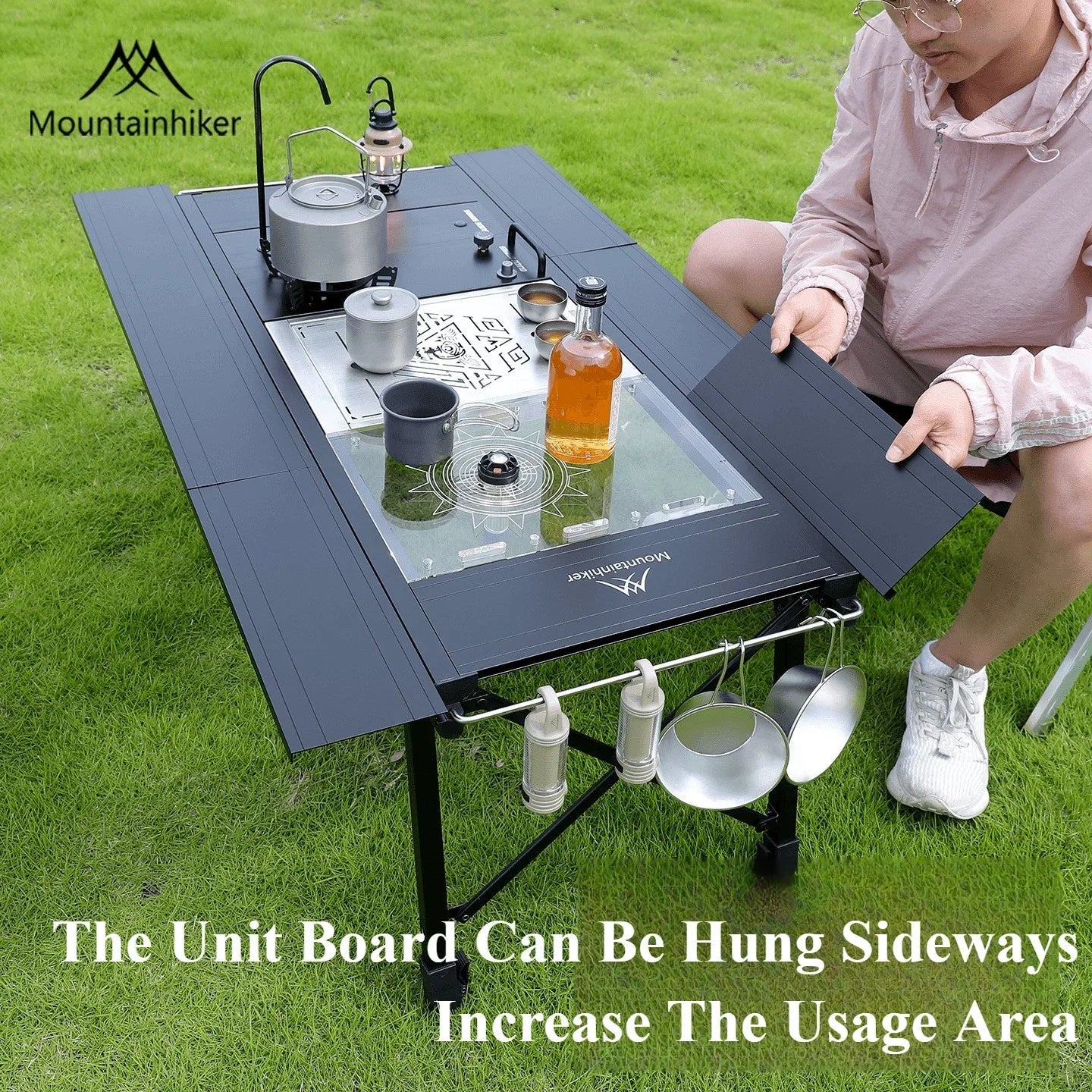 Mountainhiker Camping Folding Lift Removable Multi Unit IGT Table Gas Stove Portable Camp BBQ Grill Table Outdoor Picnic table