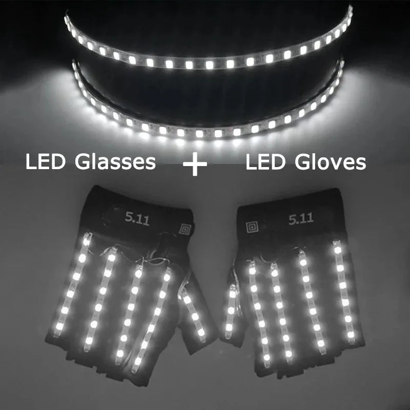 Cyberpunk Futuristic Luminous Glasses Rave Cyber light up Goggles LED glowing visor glasses for EDM music show props