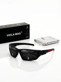 VIOLA MAG Premium  Sports Sunglasses, Ultra-Light TR90 Frame  Wrap Around Eyewear, Fashion Driving Fishing Shades with Luxury Ve