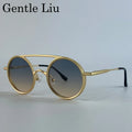 Steampunk Round Double Beam Sunglasses Men 2026 Luxury Brand Trendy Punk Metal Frame Sun Glasses For Male Driving UV400 Eyewear