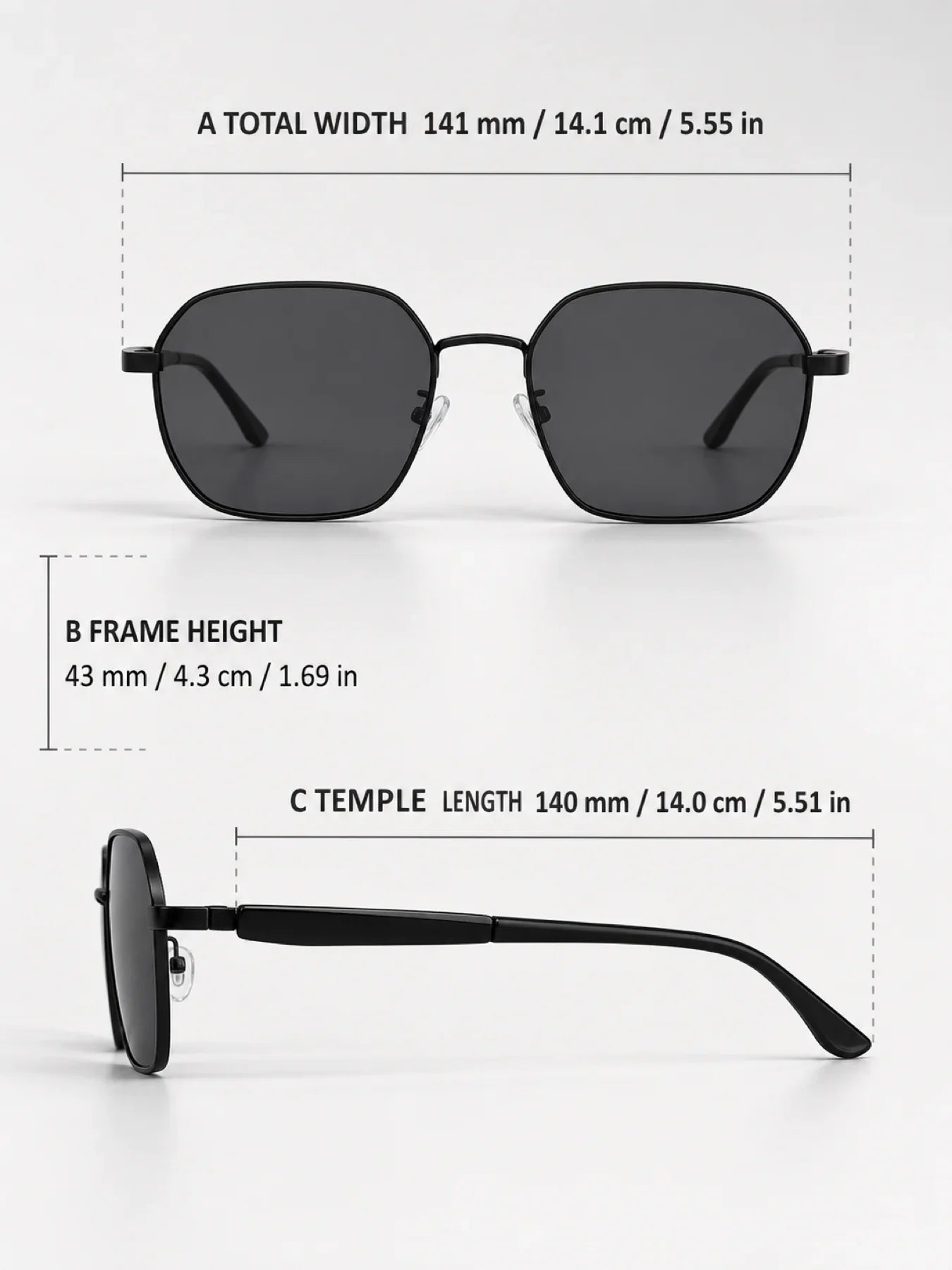 Fashion Polygonal Metal Frame Sunglasses, Men's And Women's Outdoor Driving Travel Decorations