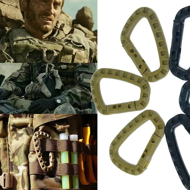 1-10Pcs Military Tactical Carabiner Clips Accessories D-Ring Buckle Mountaineering Carabiner Backpack Hanging Key Outdoor Gadget